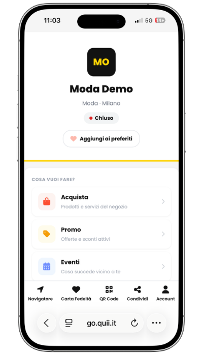 Webapp Quiilocal su smartphone